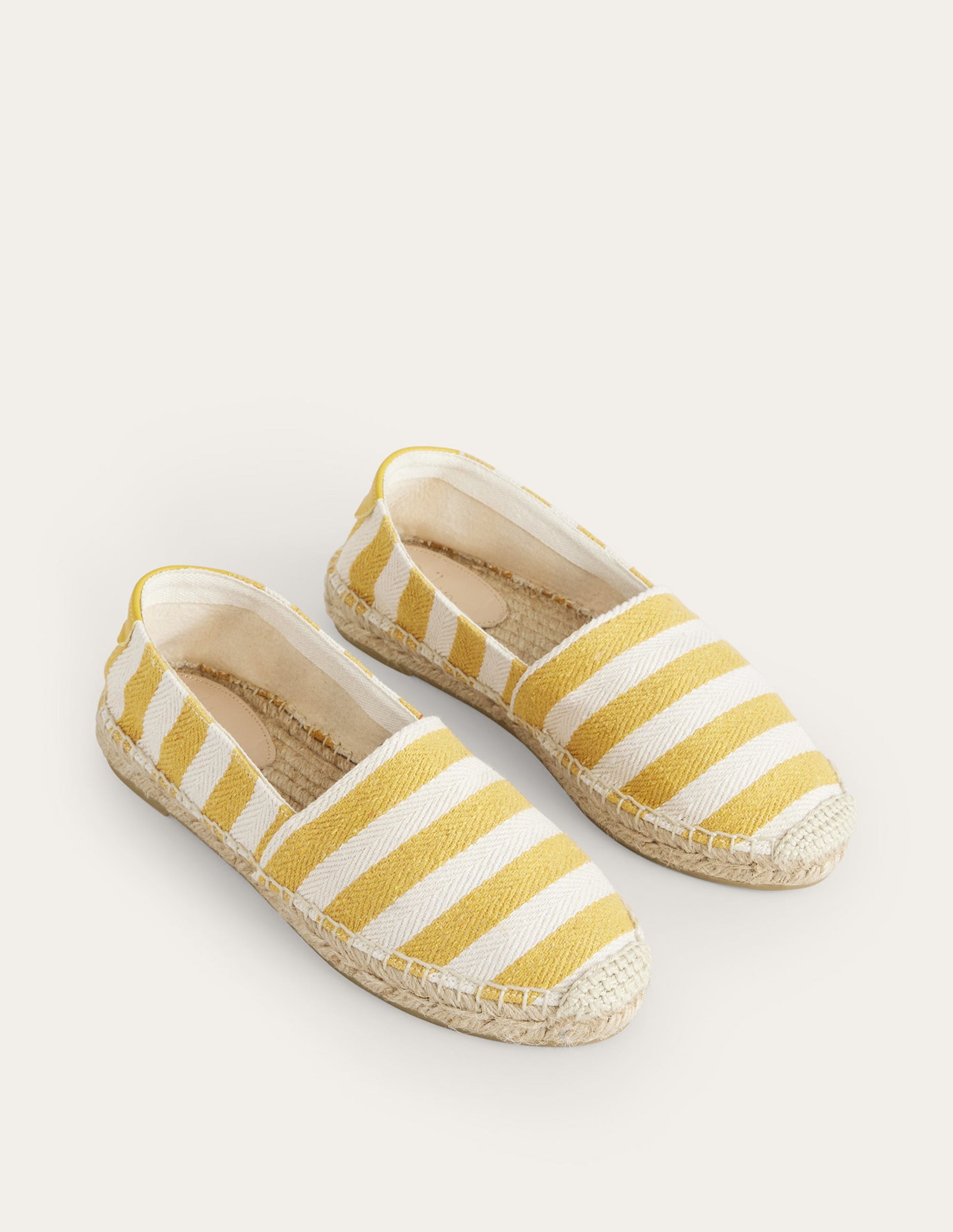 Classic Flat Espadrilles-Ochre Canvas Stripe-2