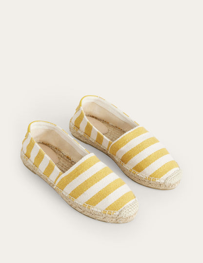 Classic Flat Espadrilles-Ochre Canvas Stripe-2