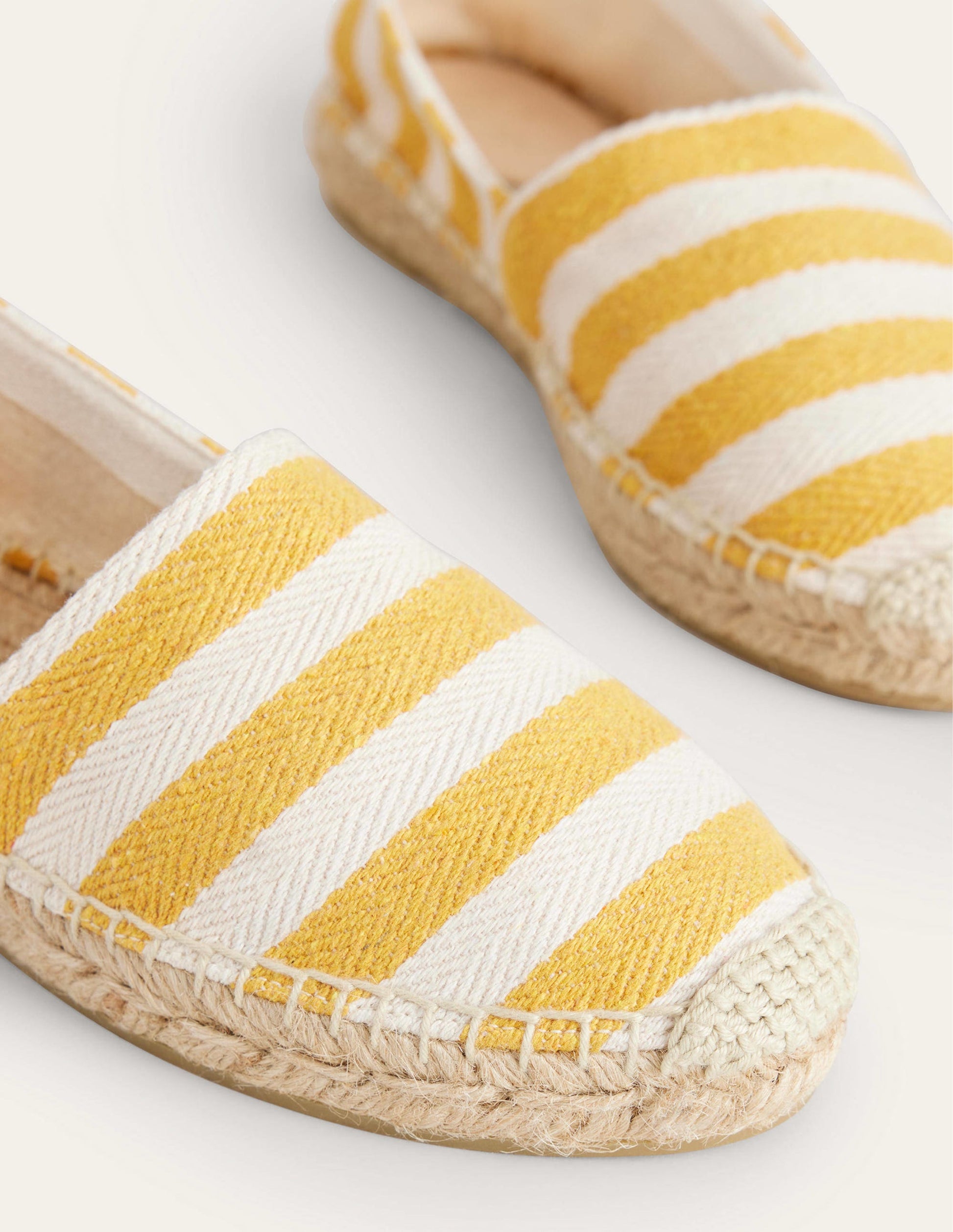 Classic Flat Espadrilles-Ochre Canvas Stripe-3
