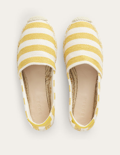 Classic Flat Espadrilles-Ochre Canvas Stripe-4