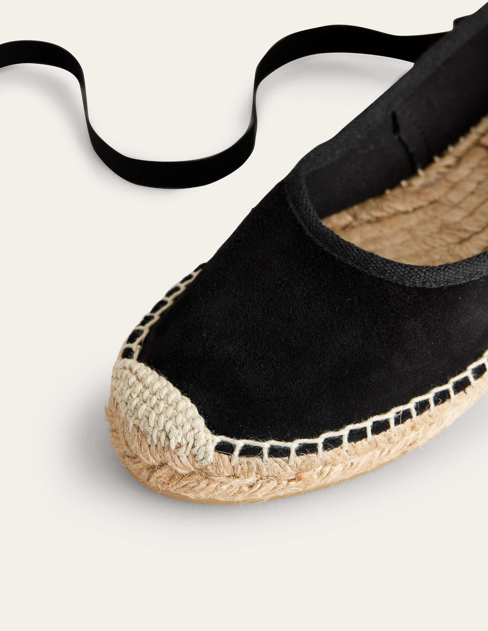 Ankle Tie Espadrilles-Black Suede-3
