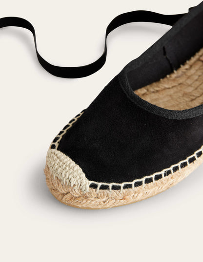 Ankle Tie Espadrilles-Black Suede-3