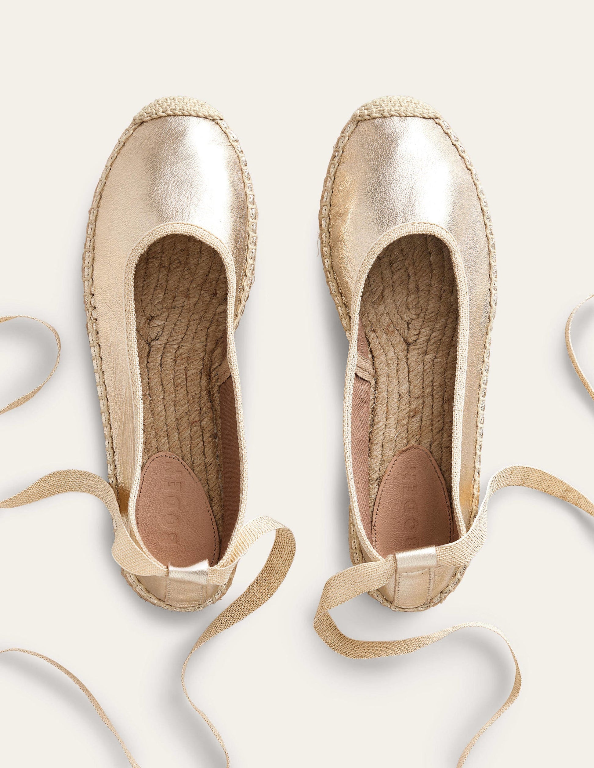 Ankle Tie Espadrilles-Gold Foil-4
