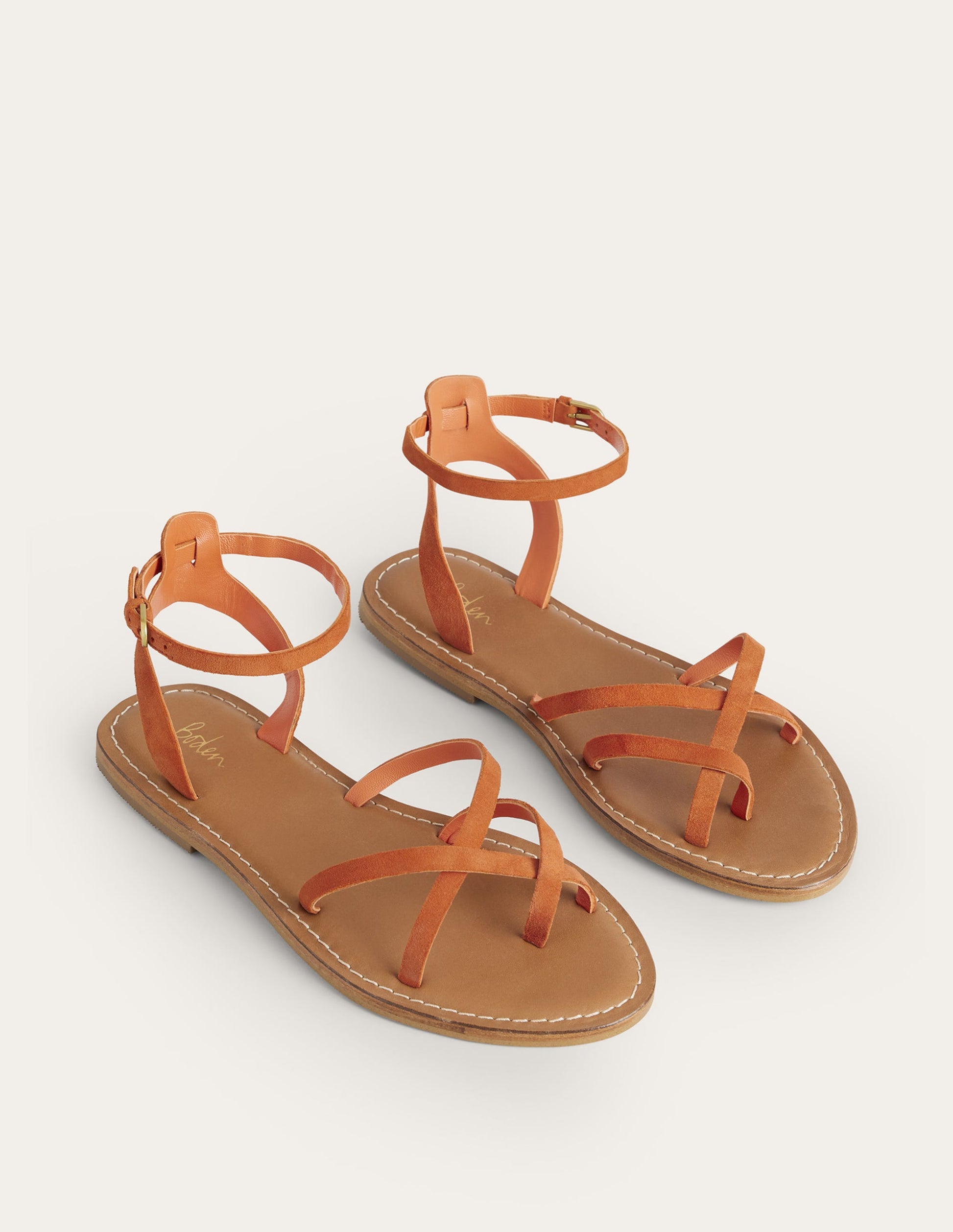 Easy Flat Sandals-Vermillon Red Suede-2