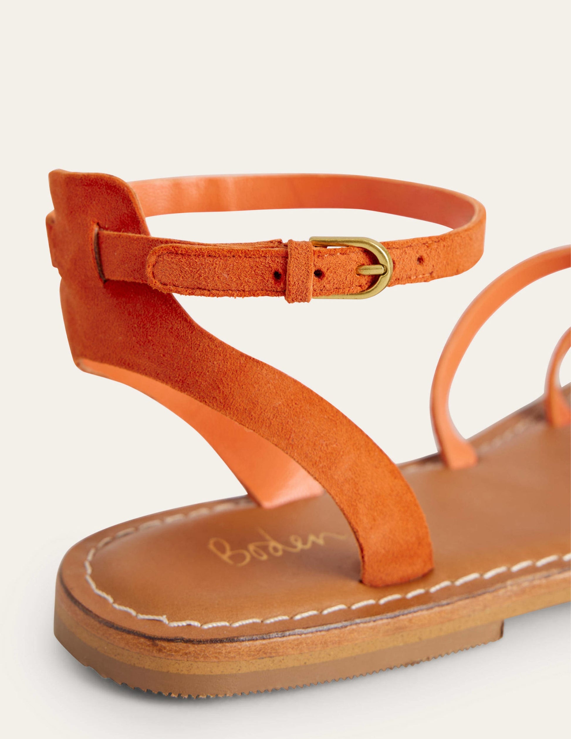 Easy Flat Sandals-Vermillon Red Suede-3