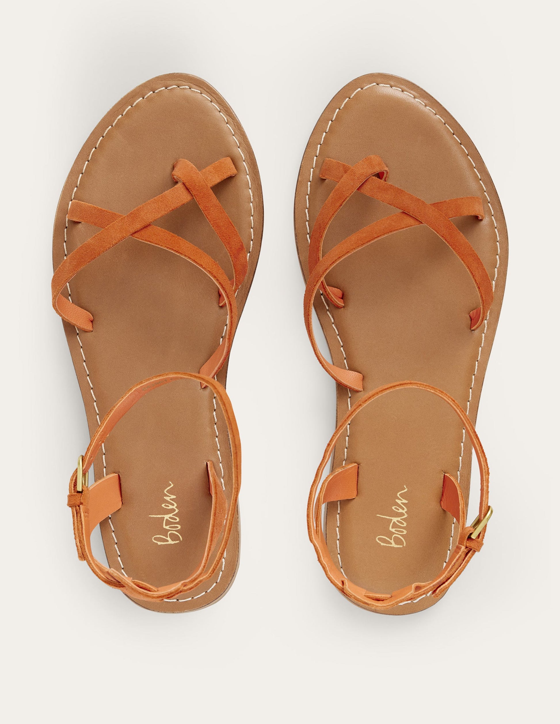 Easy Flat Sandals-Vermillon Red Suede-4