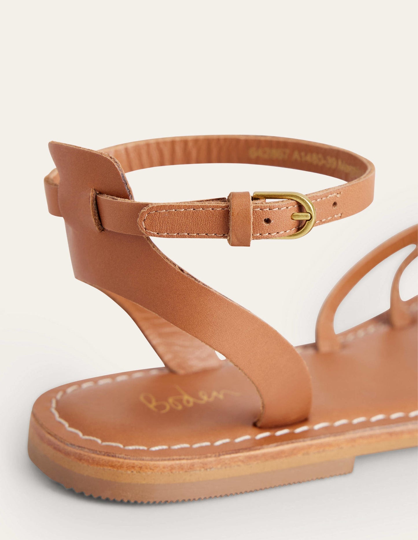 Easy Flat Sandals-Tan Leather