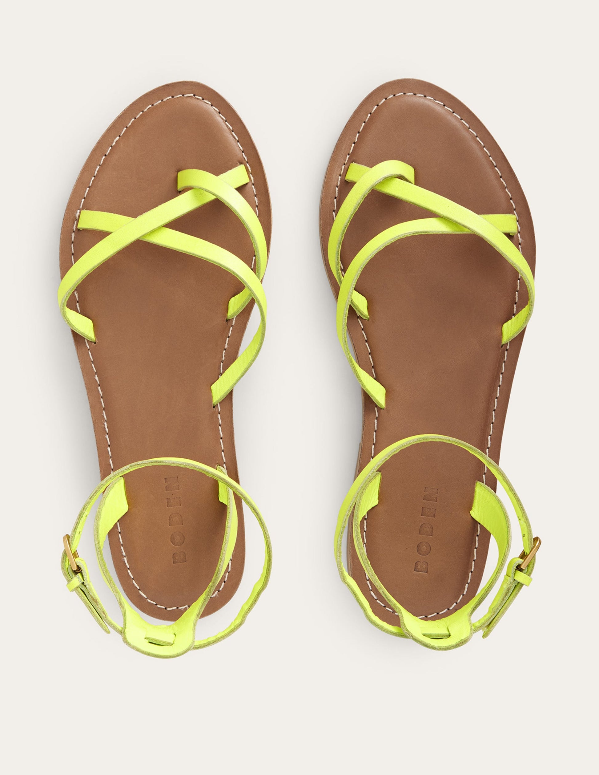 Easy Flat Sandals-Citrus Box Leather-5