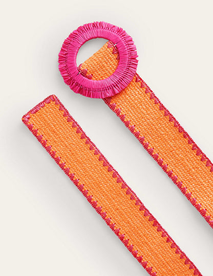 Raffia Belt-Orange-2