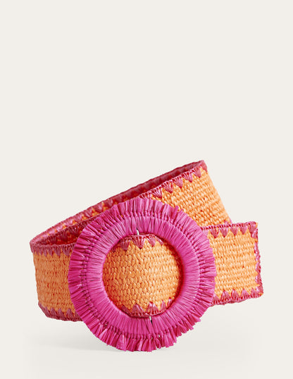 Raffia Belt-Orange-1