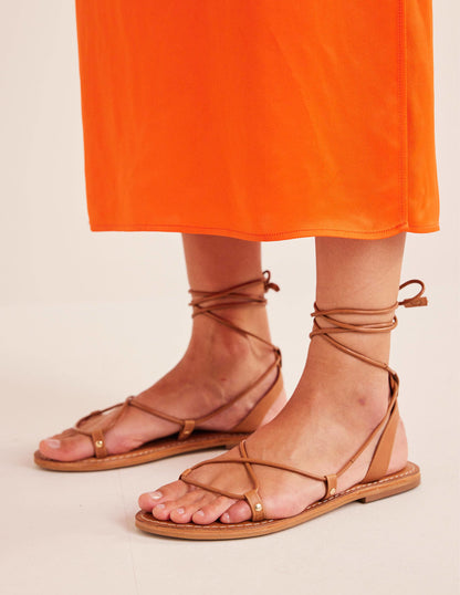 Scarf Wrap Sandals-Multi, Vine Terrace/ Tan-1