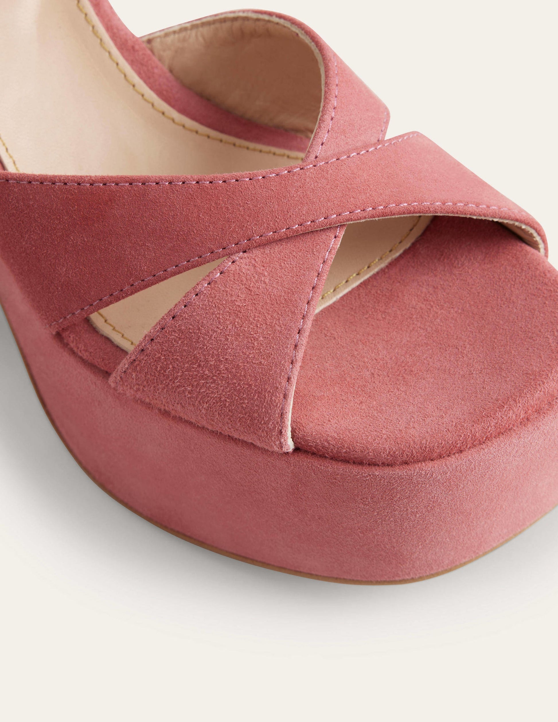 Cross Strap Platform Wedges-Blush Suede-4