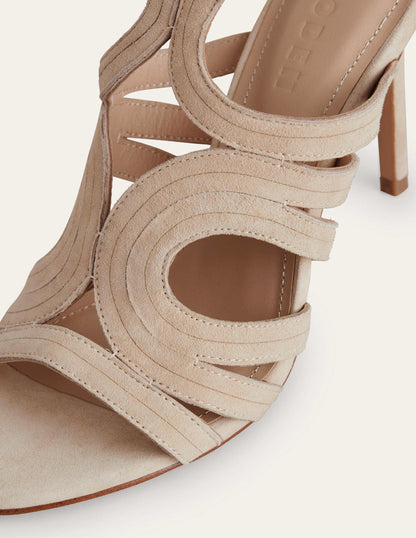Cut Out Heeled Sandals-Oatmeal Suede-4