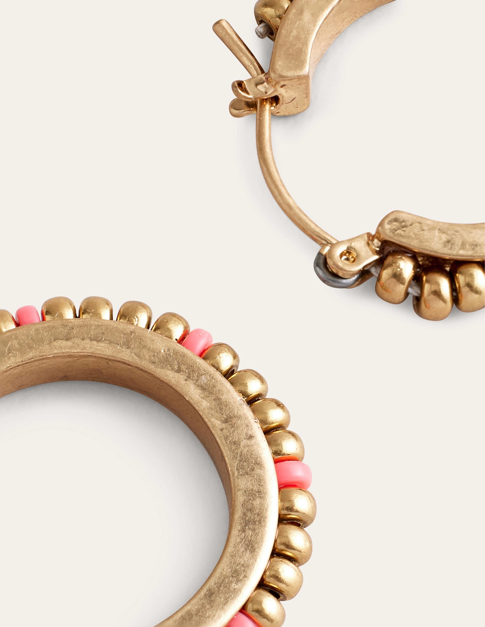 Small Beaded Hoops-Pink - Image 2