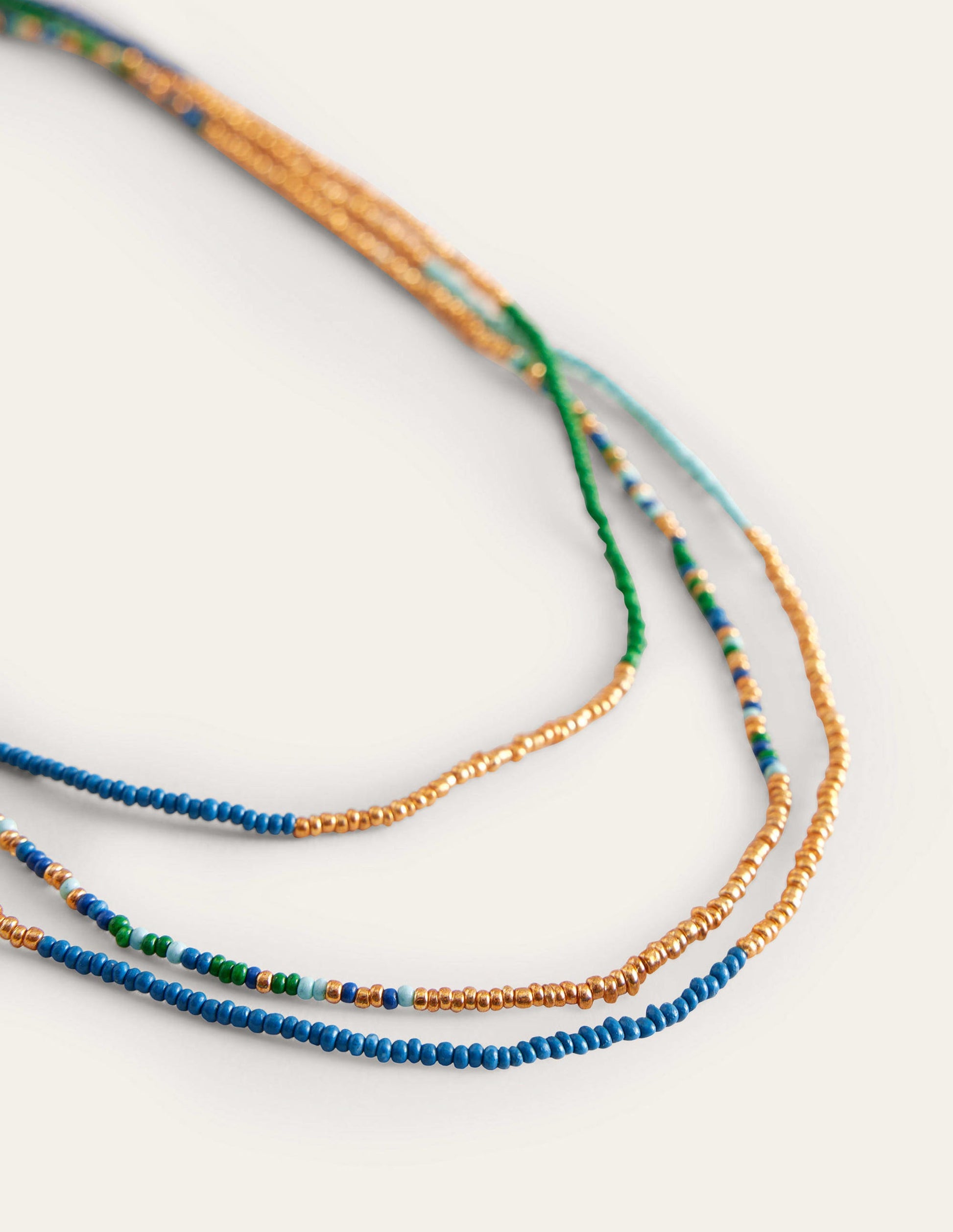 Beaded Necklace-Blue Multi-3