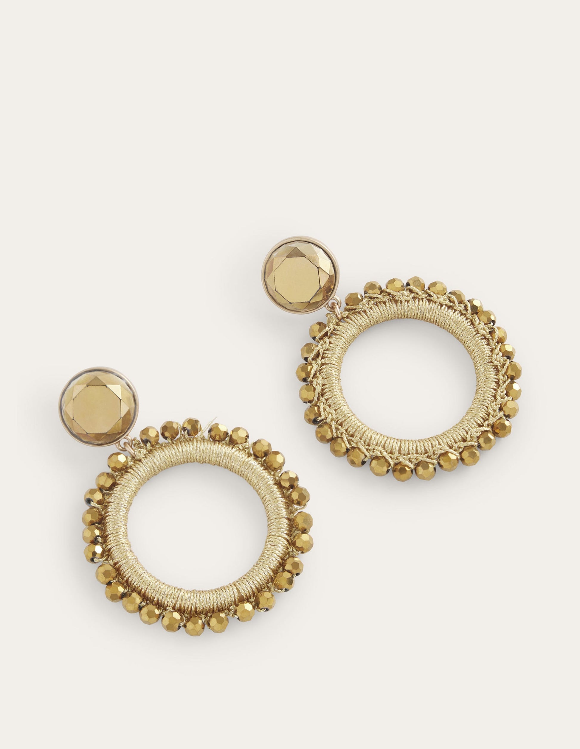 Beady Ring Earrings-Gold-2