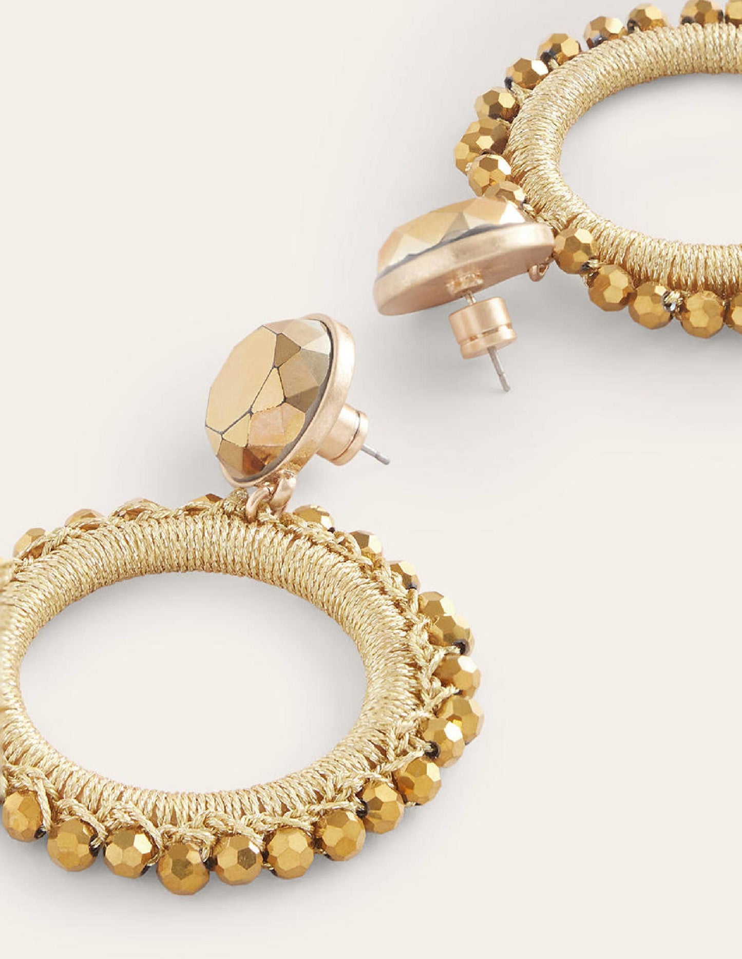 Beady Ring Earrings-Gold