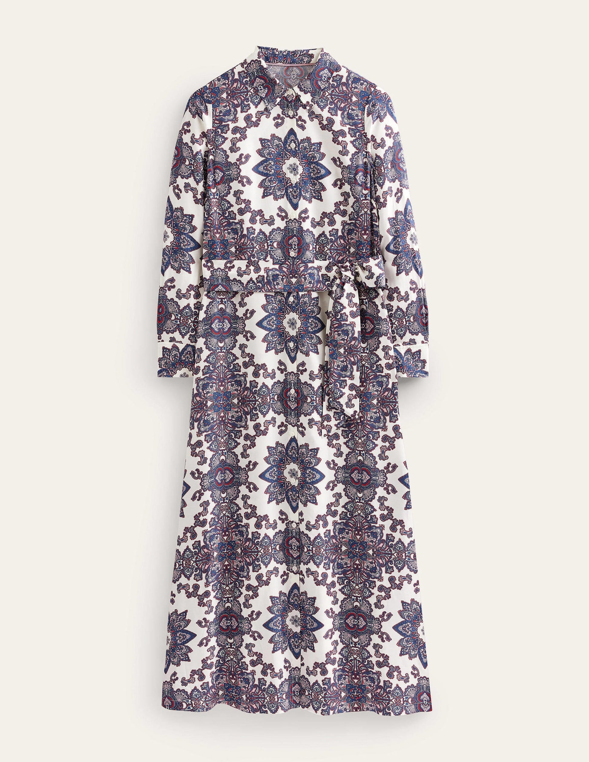Claudia Maxi Shirt Dress-Ivory, Paradise Paisley-5