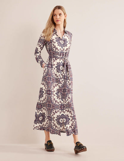 Claudia Maxi Shirt Dress-Ivory, Paradise Paisley-1
