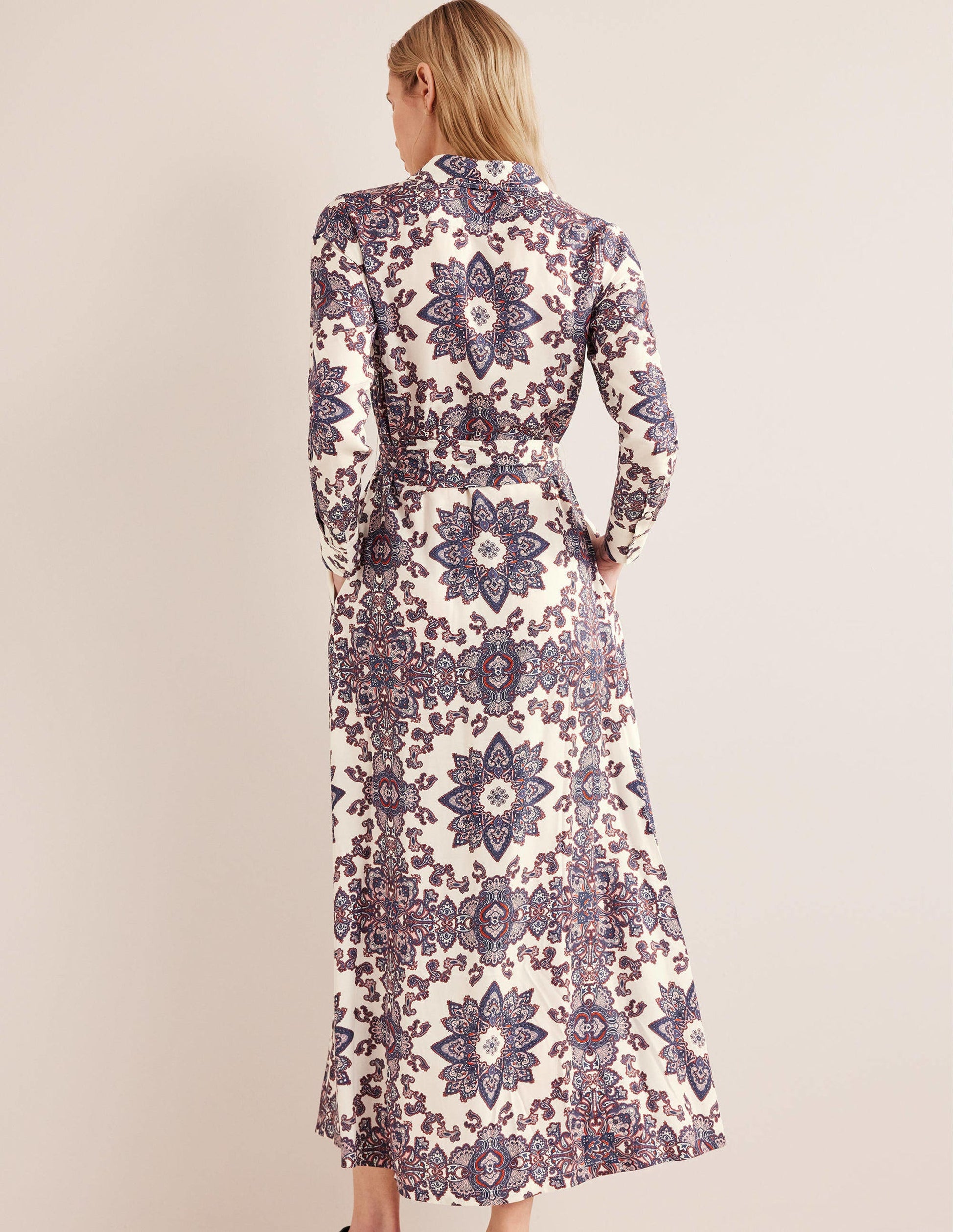 Claudia Maxi Shirt Dress-Ivory, Paradise Paisley-3