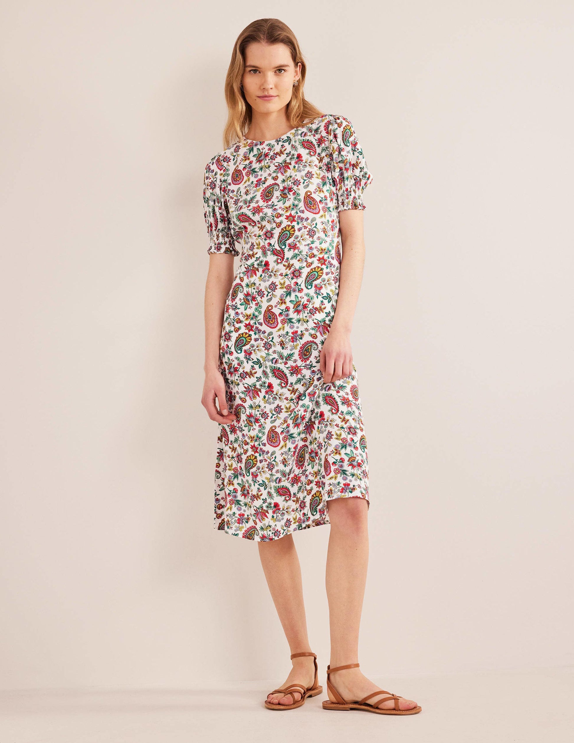 Corinne Midi Tea Dress-Multi, Dandelion Paisley-1