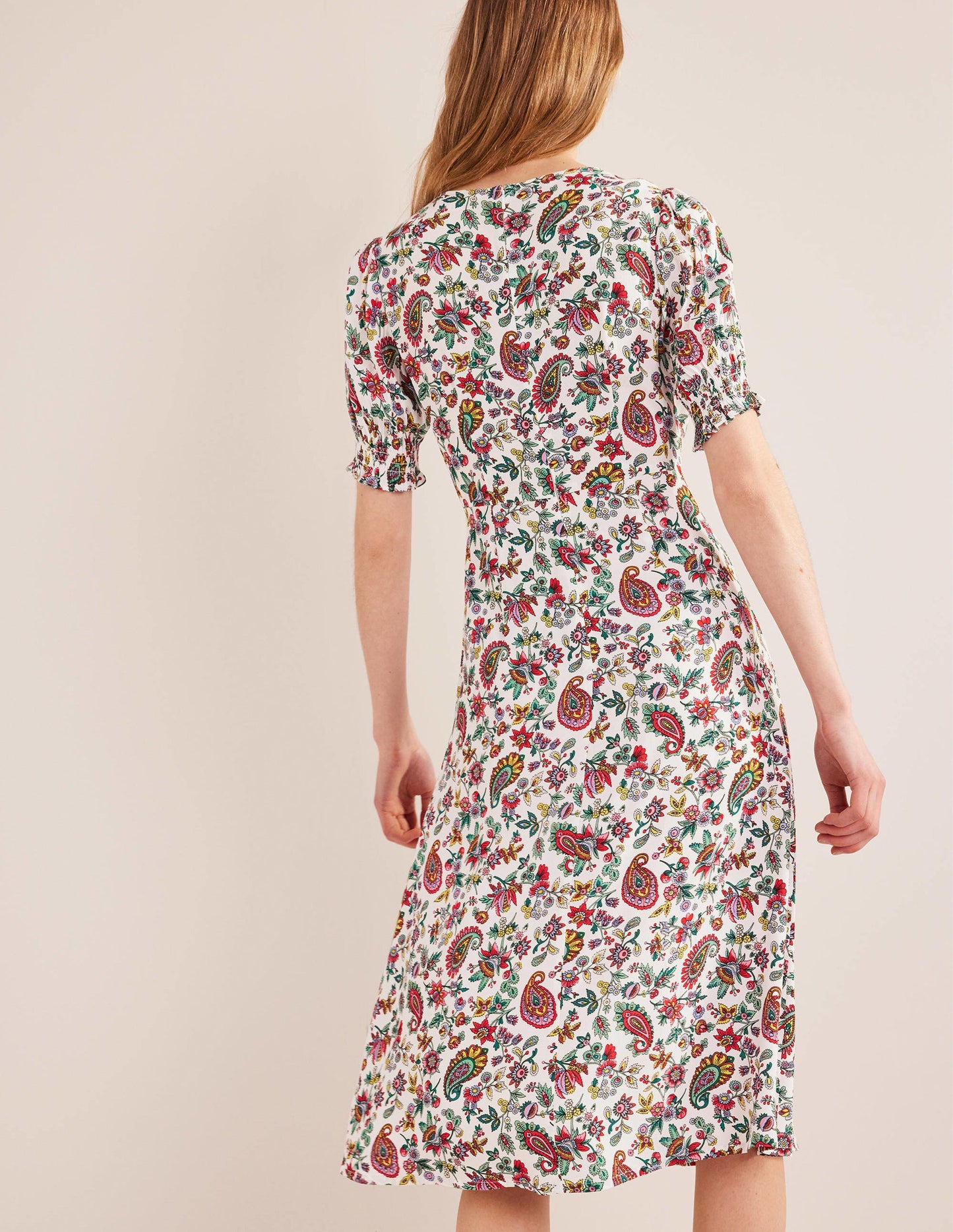 Corinne Midi Tea Dress-Multi, Dandelion Paisley