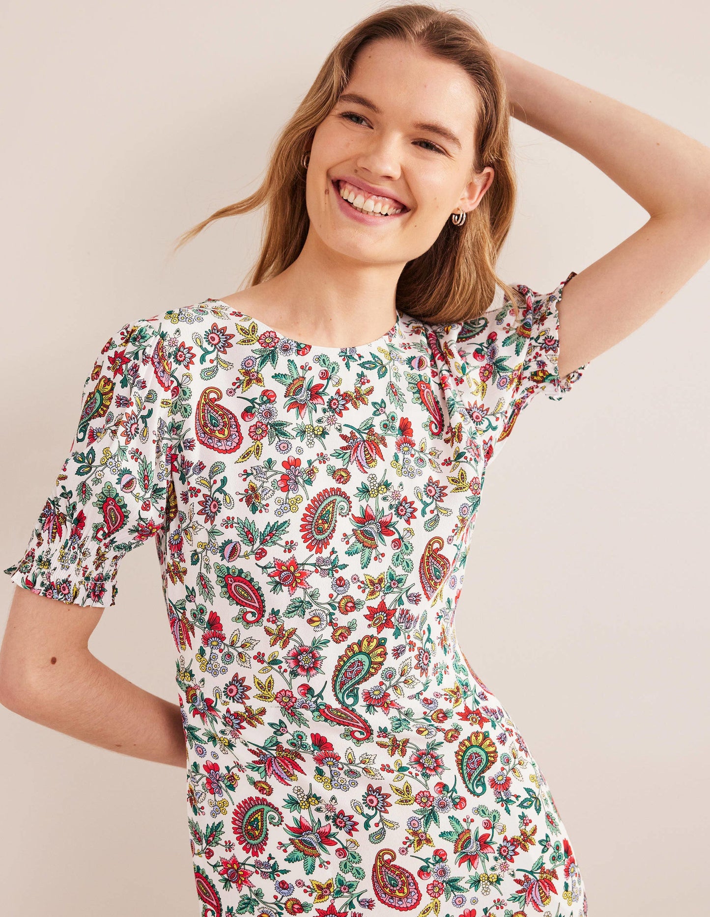 Corinne Midi Tea Dress-Multi, Dandelion Paisley