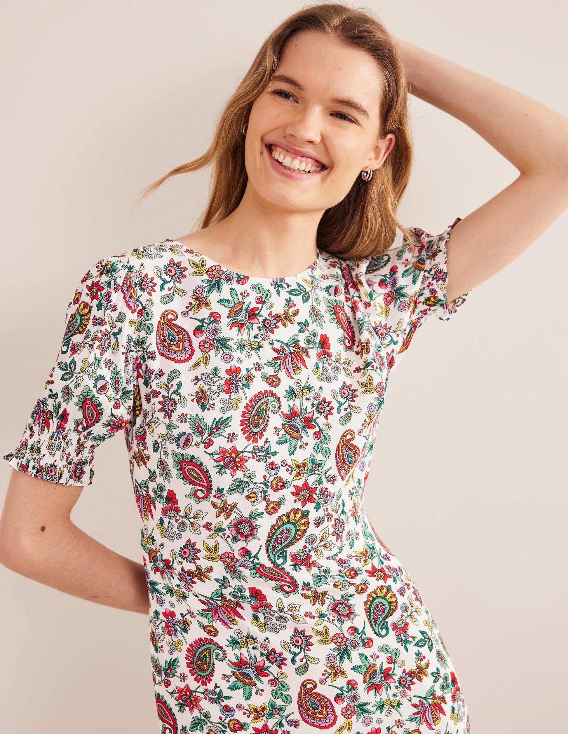 Corinne Midi Tea Dress-Multi, Dandelion Paisley-4