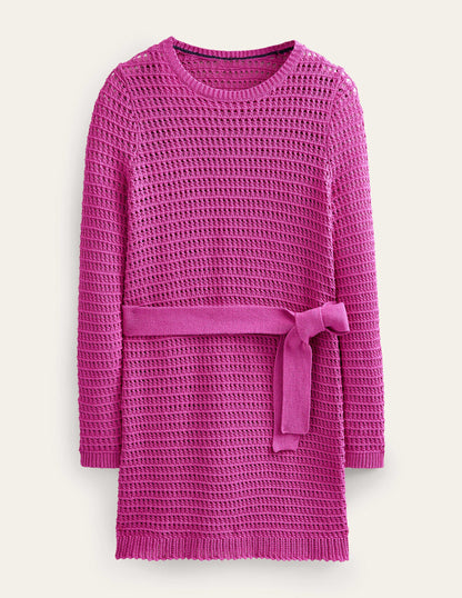 Crochet Knit Dress-Rose Violet-5