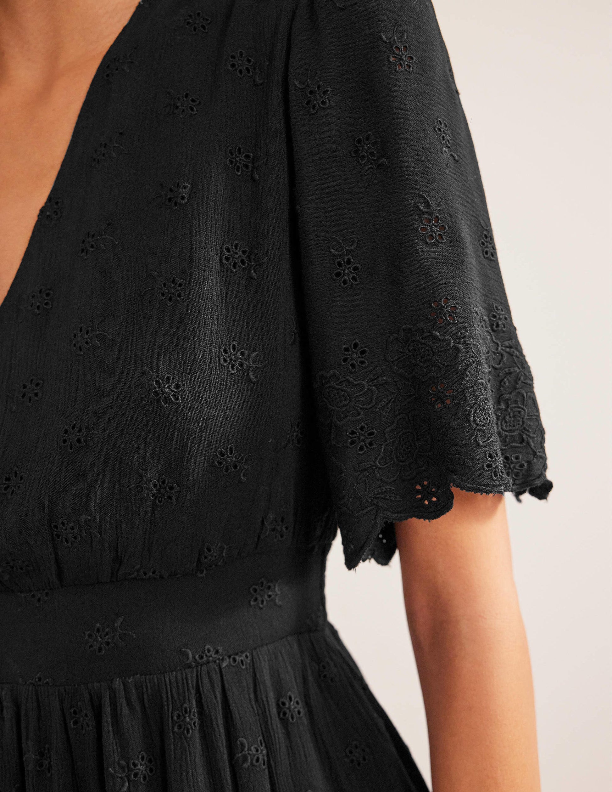 Broderie Maxi Dress-Black-3