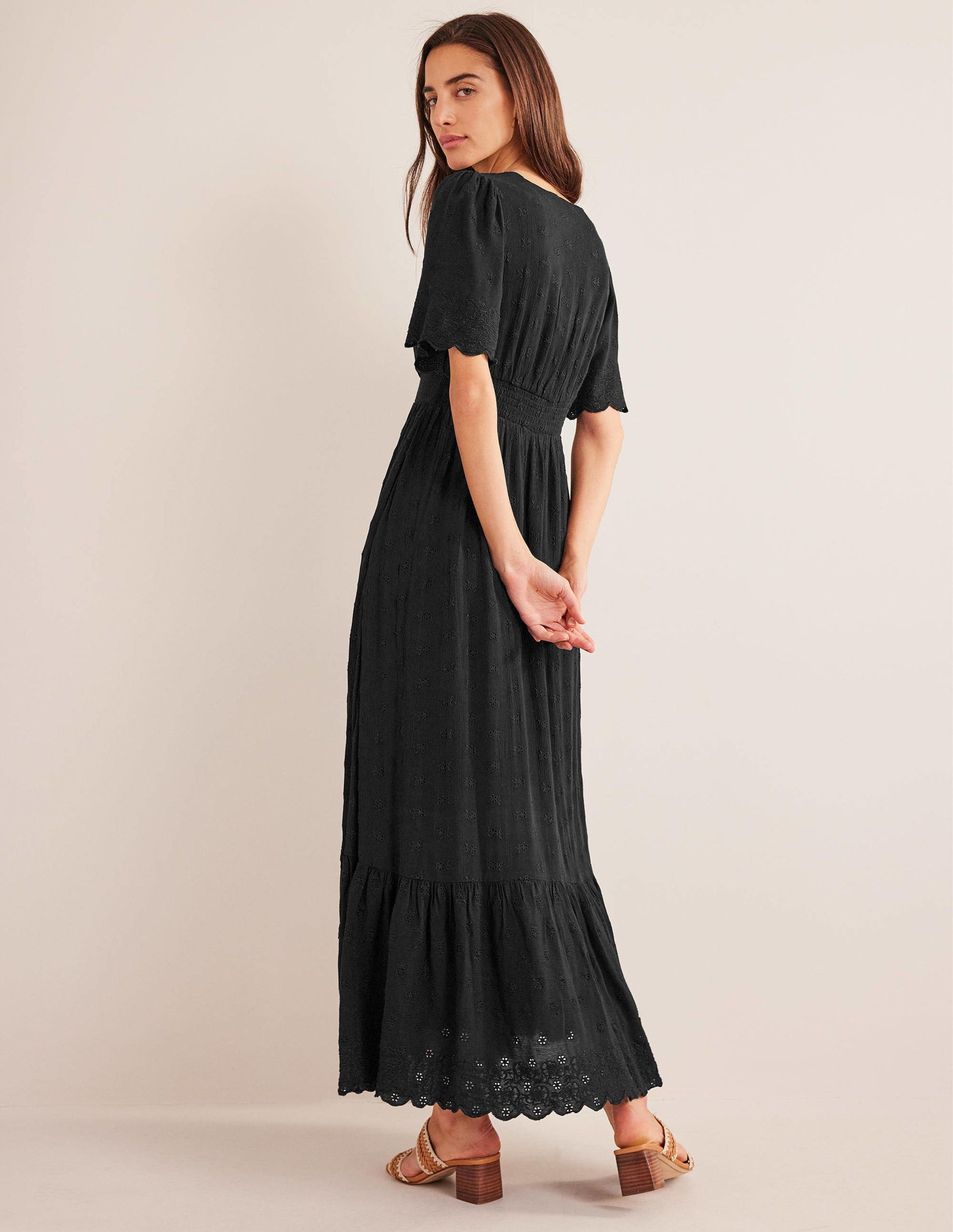 Broderie Maxi Dress-Black-4