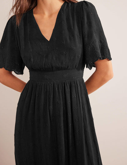 Broderie Maxi Dress-Black-5
