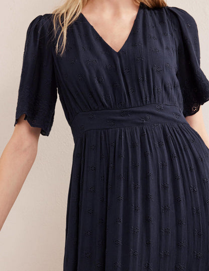 Broderie Maxi Dress-True Navy-2