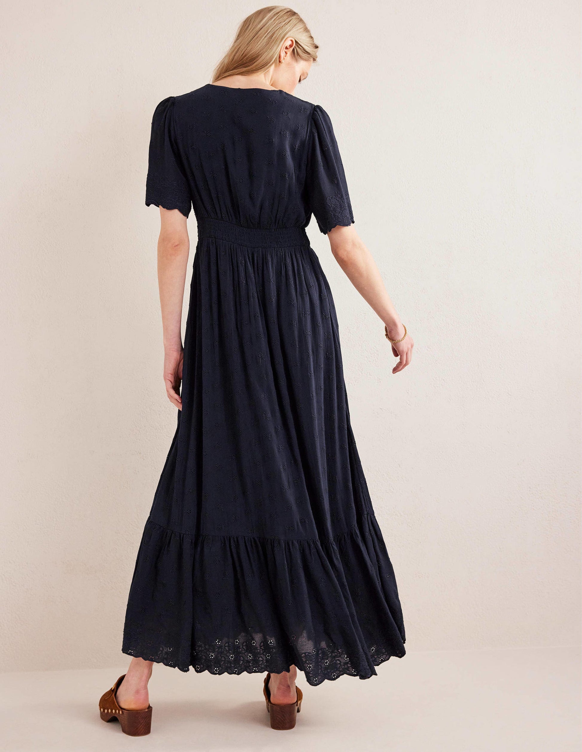 Broderie Maxi Dress-True Navy-3