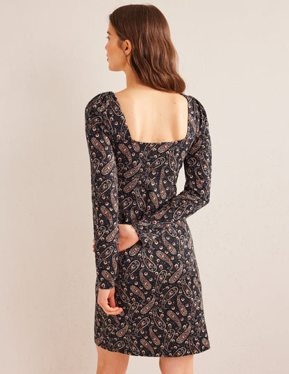 Sweetheart Jersey Mini Dress-Multi, Paisley Blooms-2