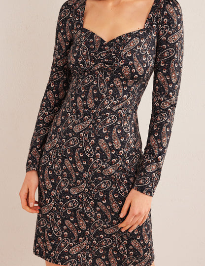 Sweetheart Jersey Mini Dress-Multi, Paisley Blooms-4
