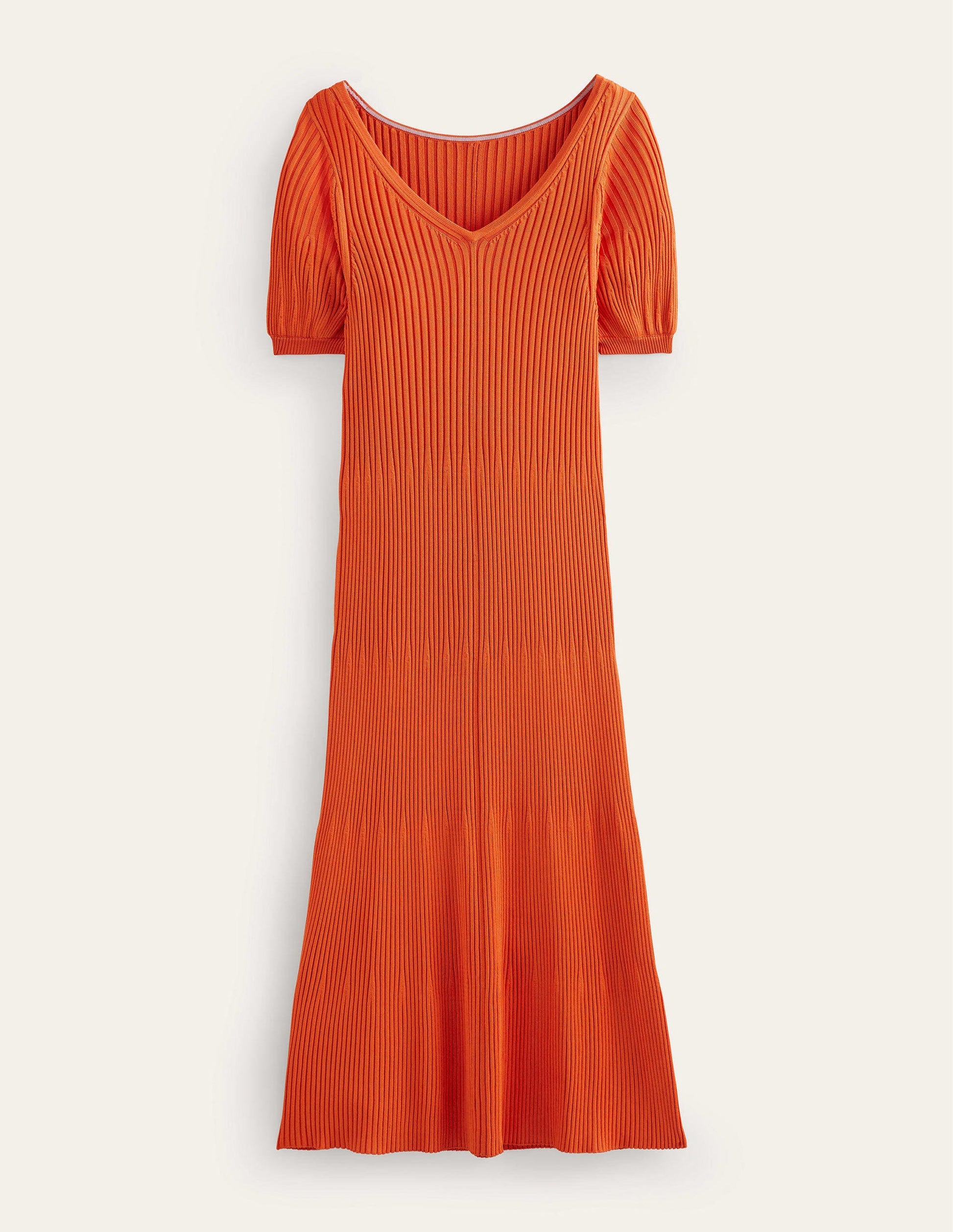 Angled Empire Knitted Dress-Kumquat-6