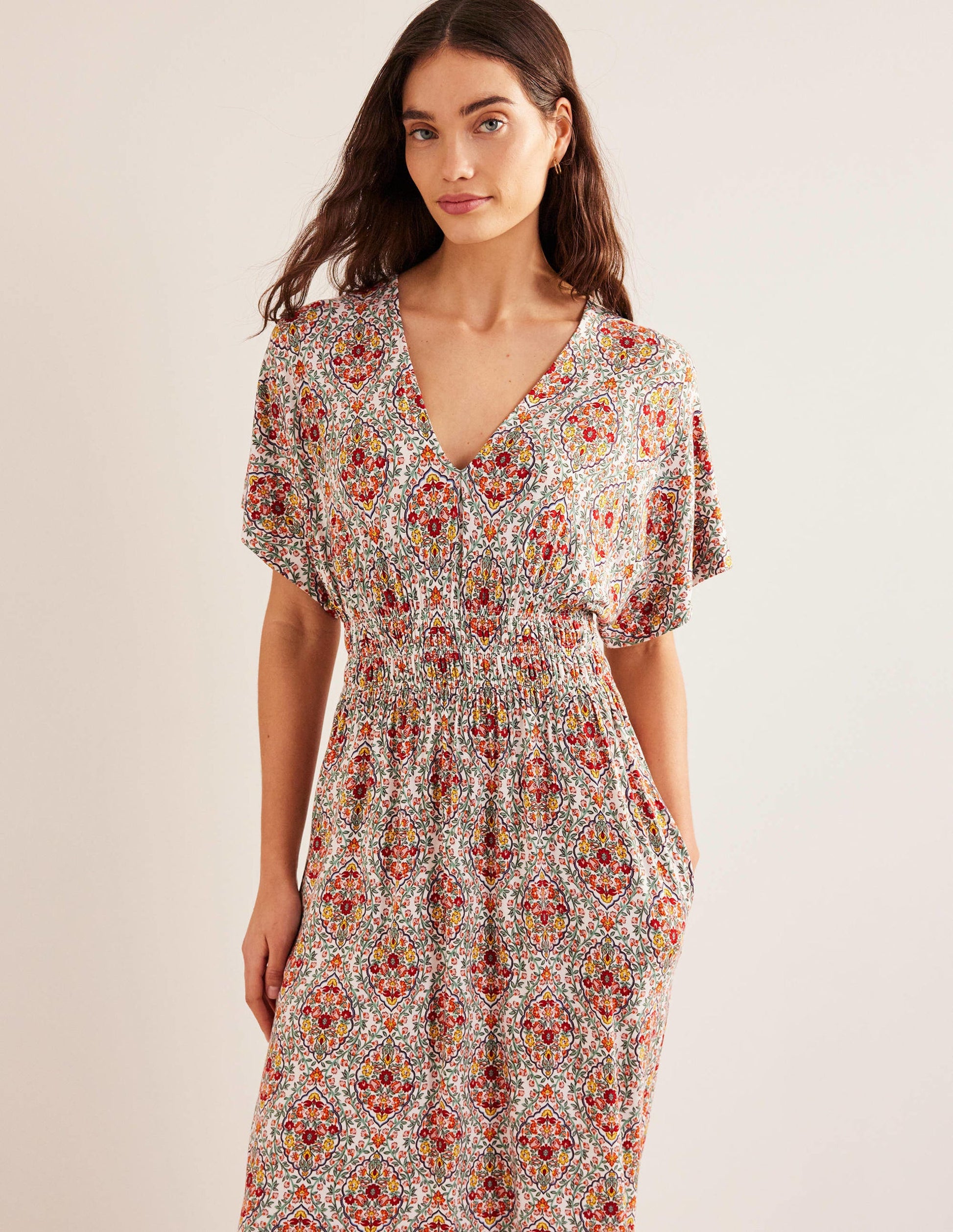 Smock Waist Jersey Maxi Dress-Multi, Vine Terrace-4