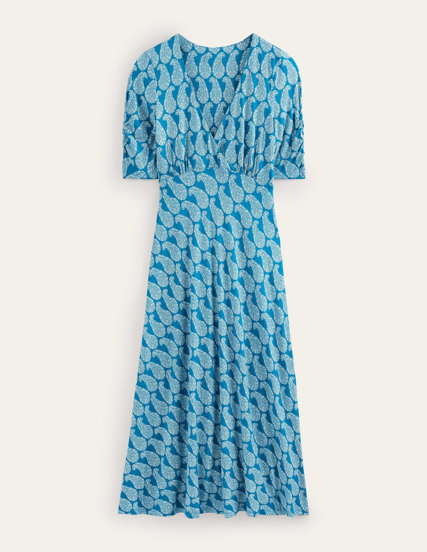 Rebecca Jersey Midi Tea Dress-Crystal Teal, Sweet Paisley