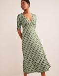 Rebecca Jersey Midi Tea Dress-Spruce, Sweet Paisley