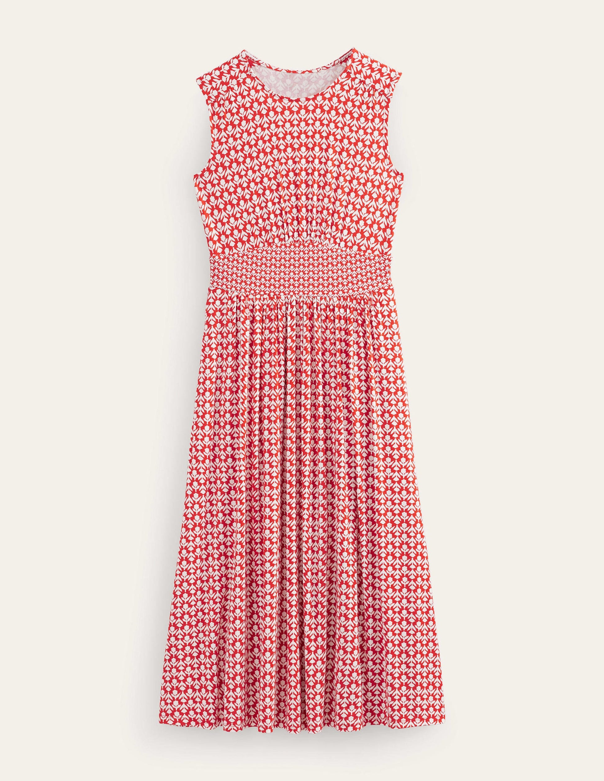 Thea Sleeveless Midi Dress-Vermillion, Tulip Pop-5
