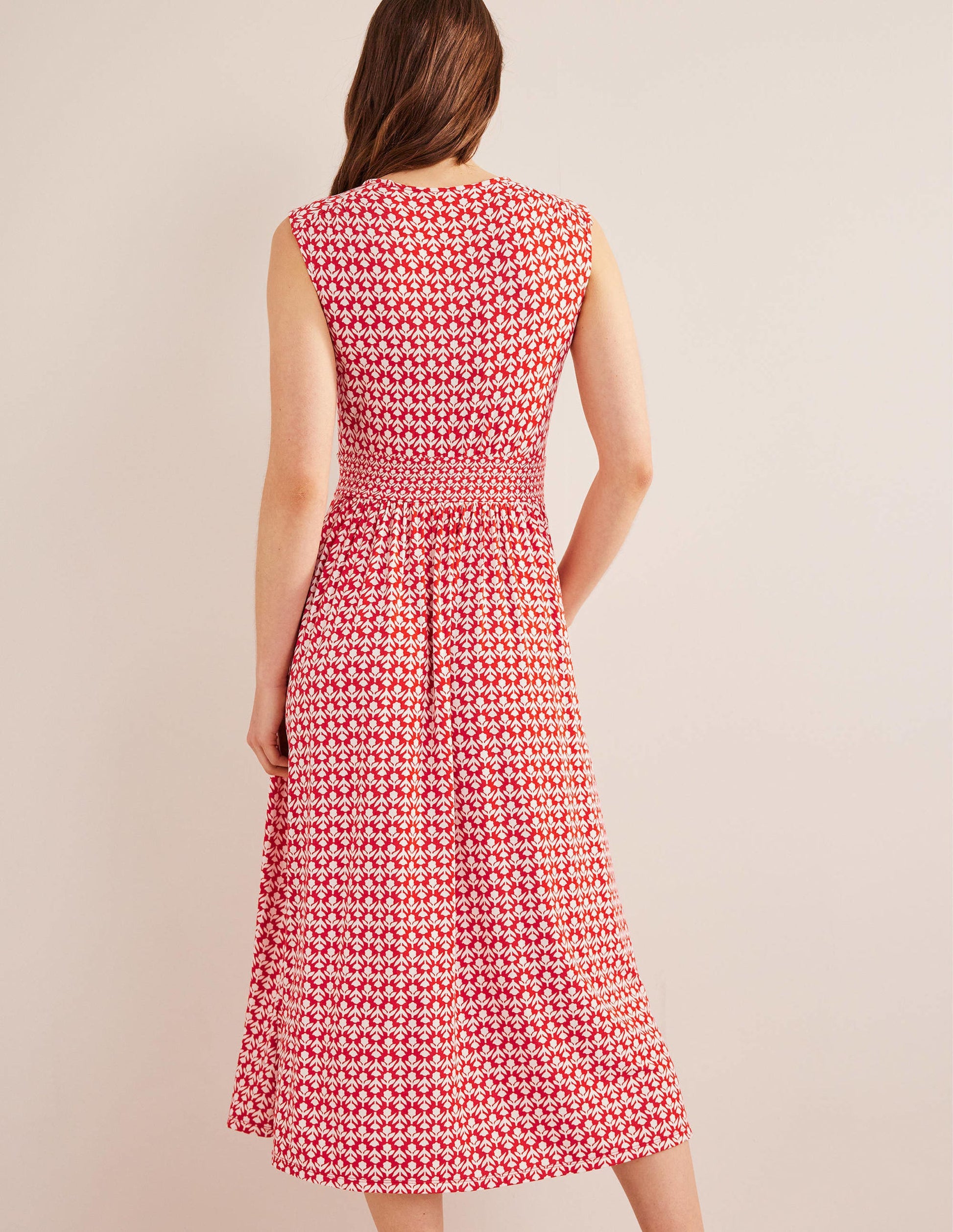 Thea Sleeveless Midi Dress-Vermillion, Tulip Pop-3