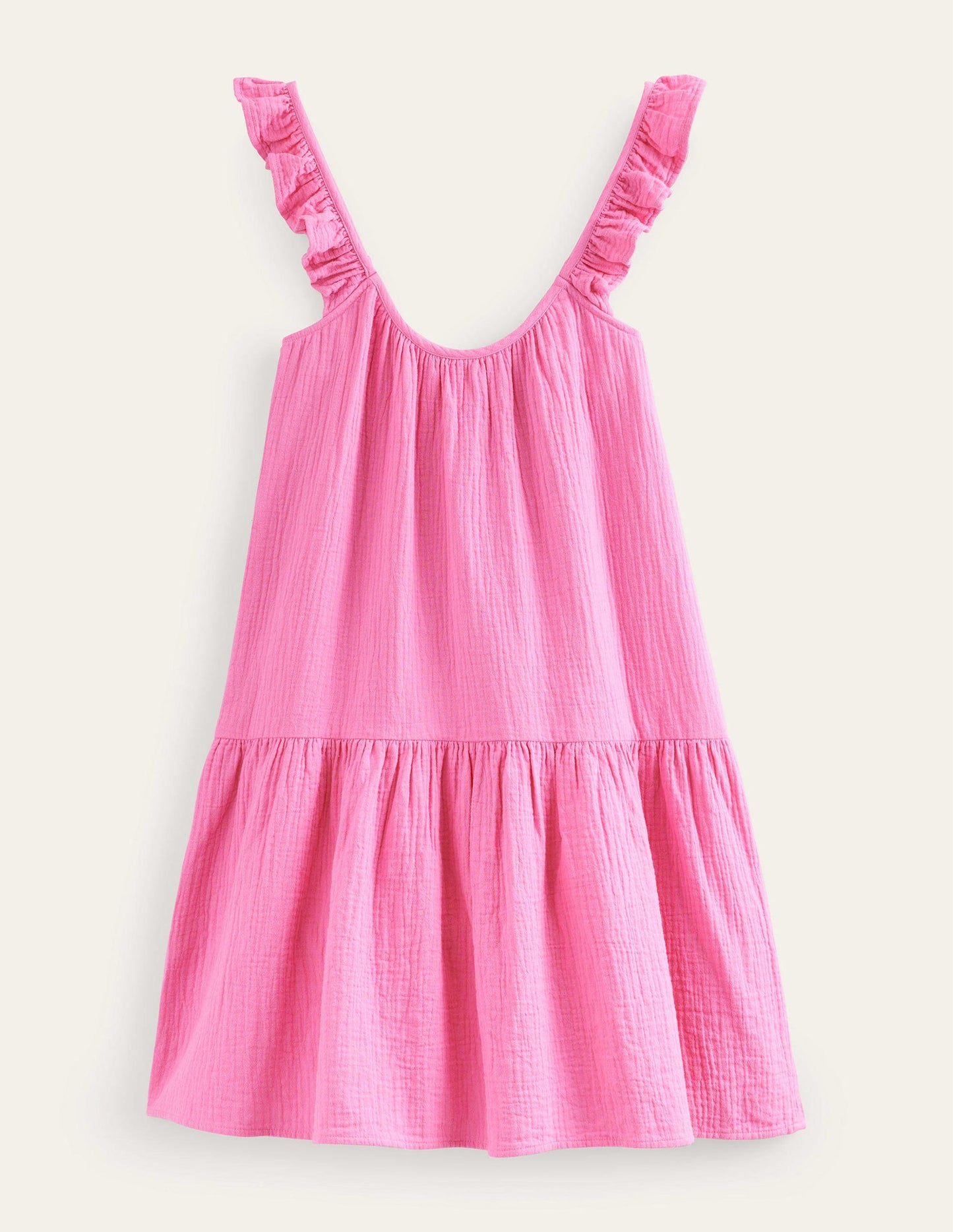 Strappy Cheesecloth Dress-Festival Pink