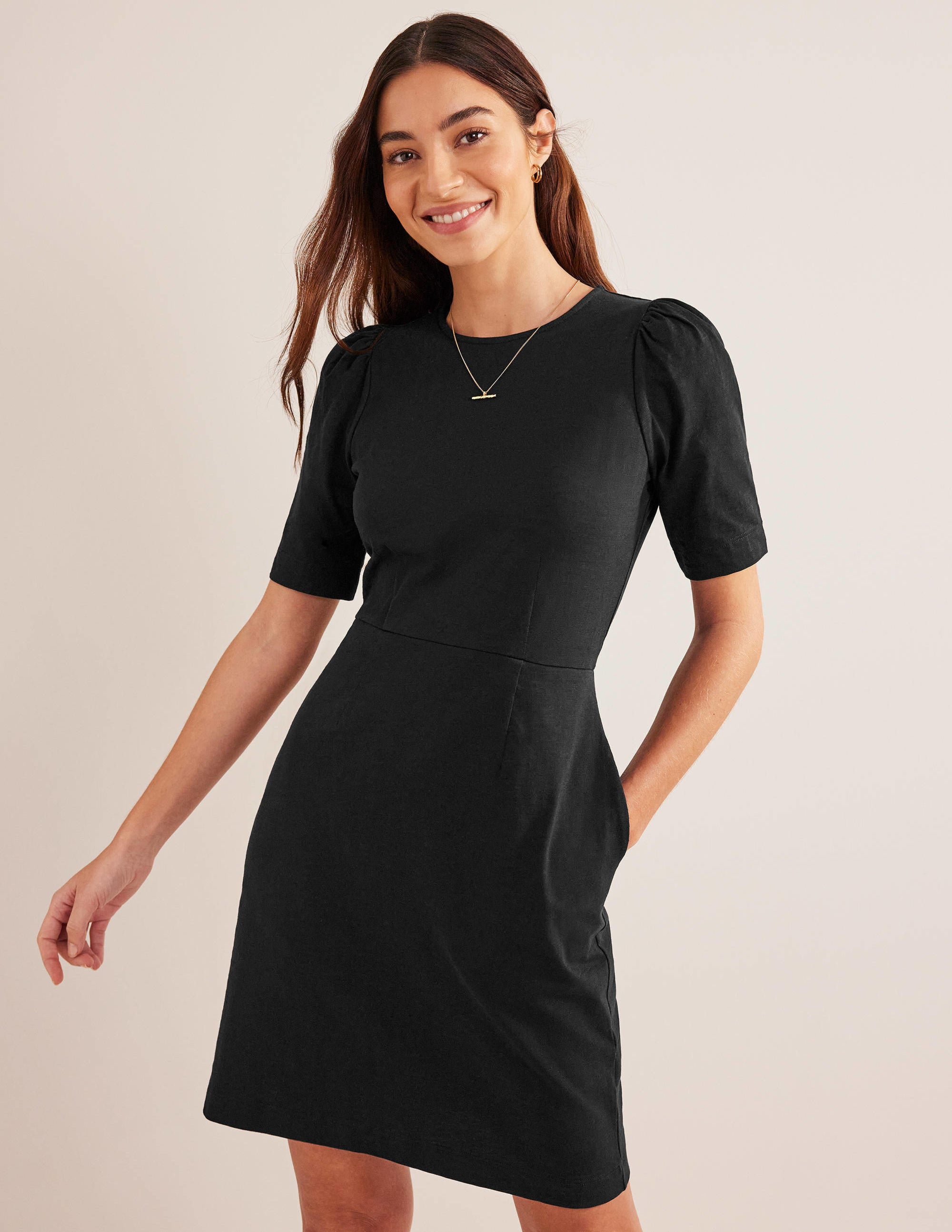 Zoe Jersey Dress-Black - Image 1
