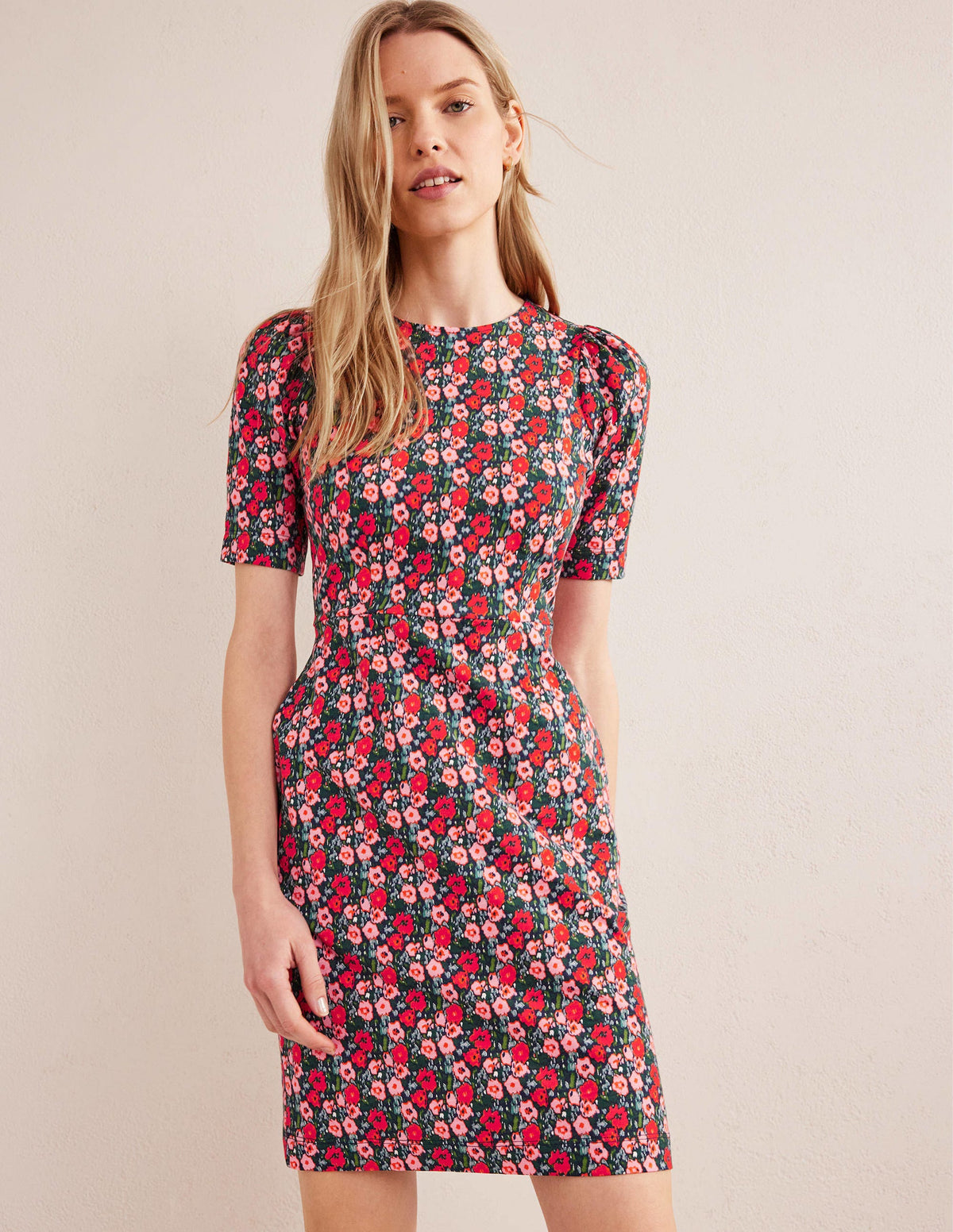 Zoe Jersey Dress-Multi, Abstract Poppy - Image 1