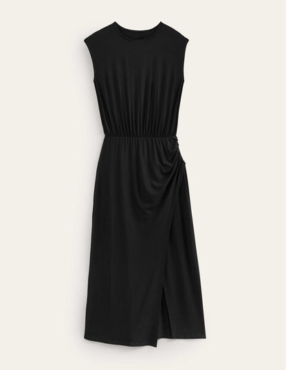 Column Jersey Maxi Dress-Black-5