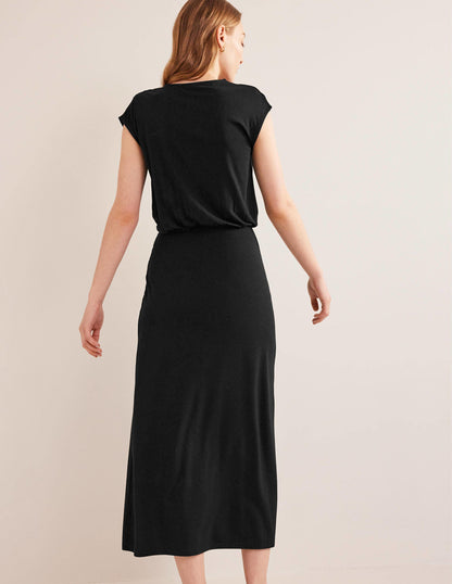 Column Jersey Maxi Dress-Black-3