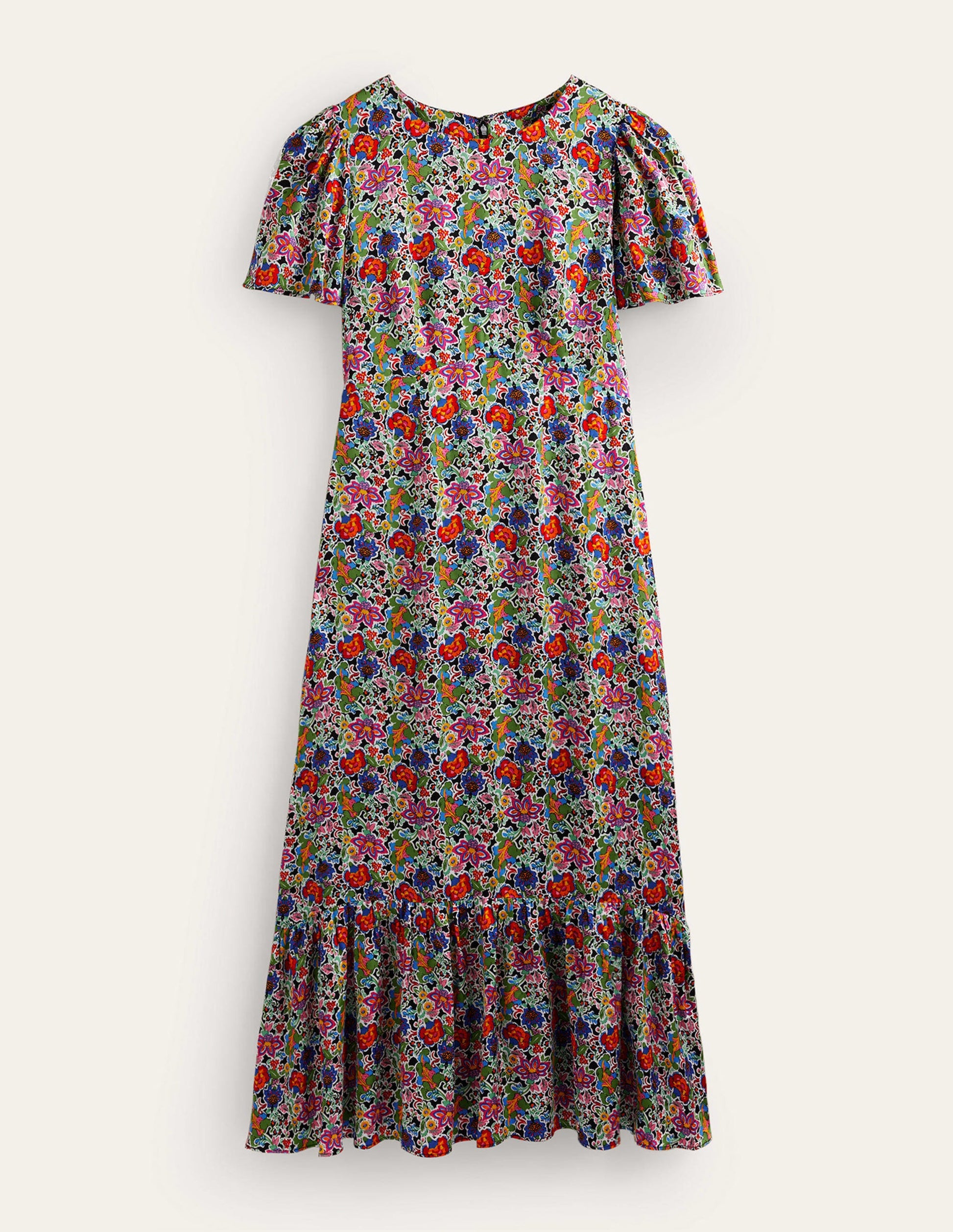 Tiered Flutter Tea Dress-Multi, Carnation Garden-6