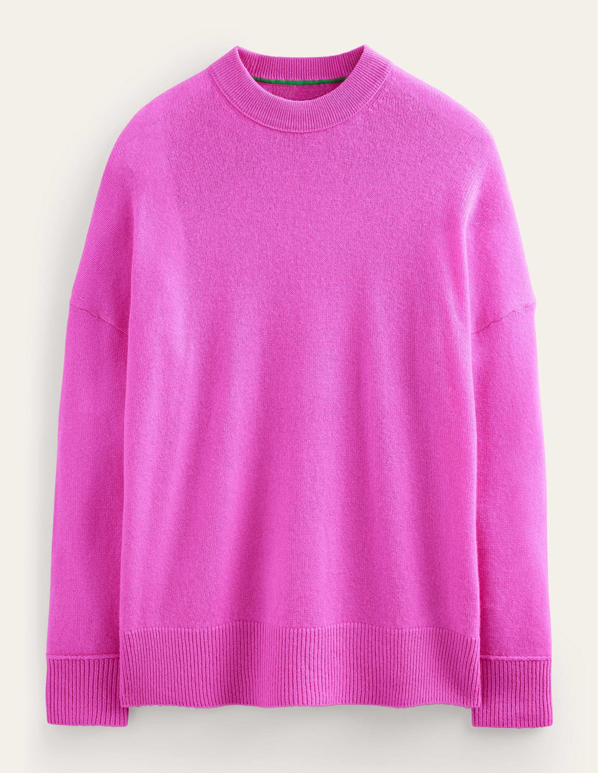 Cashmere Boyfriend Crew Jumper-Neon Pink-8