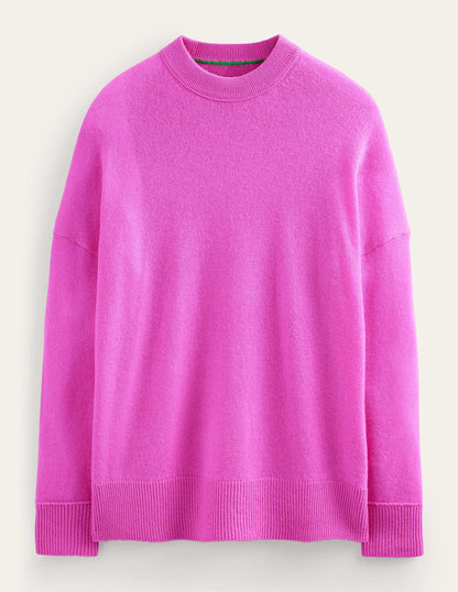 Cashmere Boyfriend Crew Jumper-Neon Pink-8